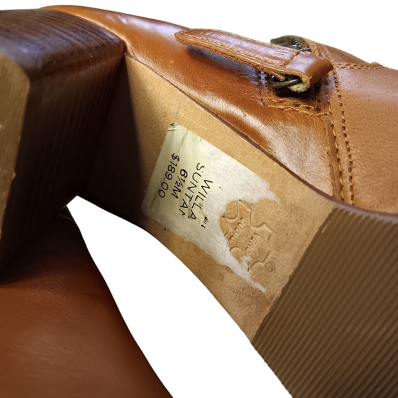 TALBOTS WOMEN'S SIZE 6.5 SIDE ZIPPER HEELED BROWN BOOTS. - Picture 4 of 6